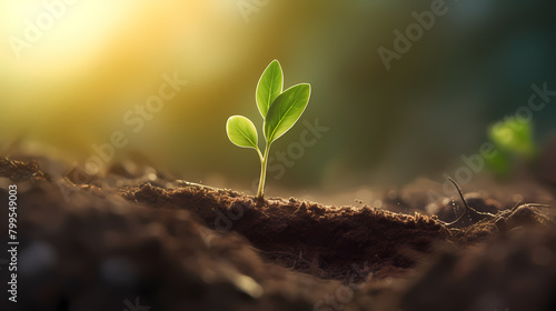 seedlings sprouting from soil