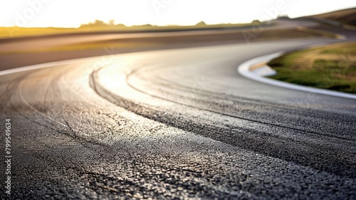 Wallpaper Mural Empty curved road with sunrise in background Torontodigital.ca
