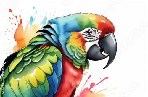 Contemporary art collage. Music concept.Parrot DJ. Tropical mood