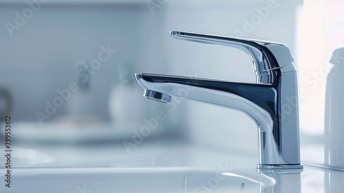 close-up of a water faucet showing minimalist details,