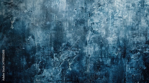 Abstract texture background of dark blue grunge concrete wall