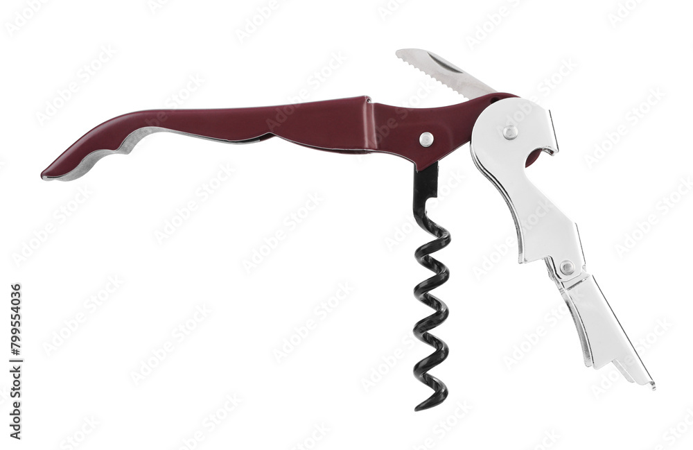 One corkscrew (sommelier knife) isolated on white One corkscrew (sommelier knife) isolated on white
