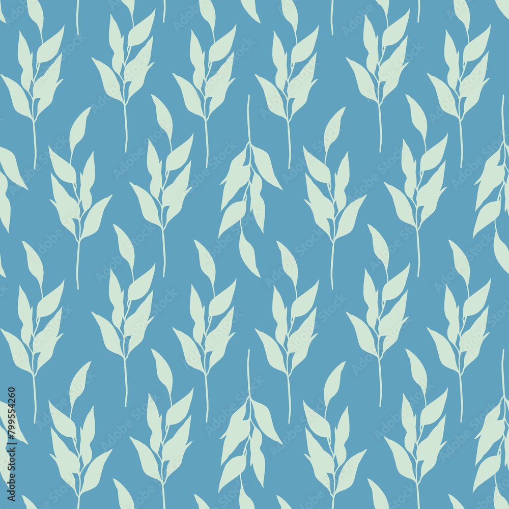 Seamless pattern with vector green leaves Seamless pattern with vector green leaves