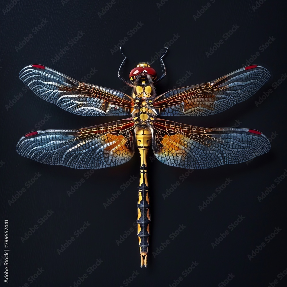 dragonfly on black background The dragonfly should be able to display sharp details. It displays intricate wings, a slender body, and multifaceted eyes. dragonfly on black background The dragonfly should be able to display sharp details. It displays intricate wings, a slender body, and multifaceted eyes.