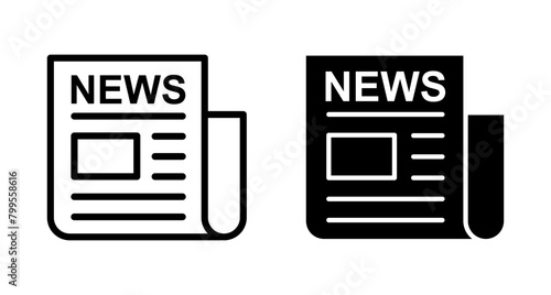 Newspaper icon vector isolated on white background. news paper icon vector