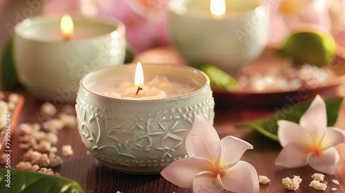 Delicate scents of jasmine and vanilla fill the air creating a peaceful and inviting atmosphere. 2d flat cartoon.