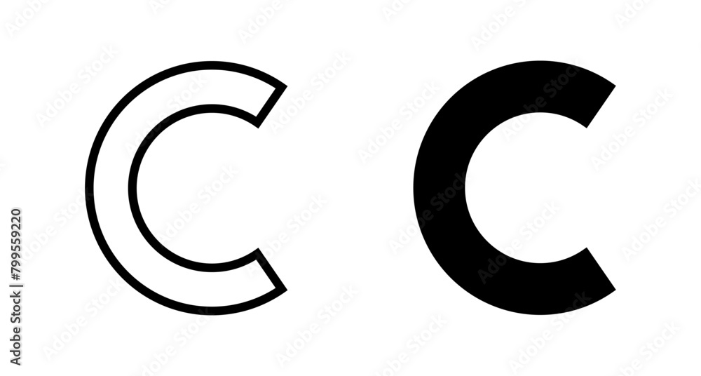 Copyright icon vector isolated on white background. copyright symbols Copyright icon vector isolated on white background. copyright symbols