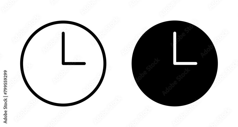 Clock icon vector isolated on white background. Time icon vector. Clock vector icon Clock icon vector isolated on white background. Time icon vector. Clock vector icon