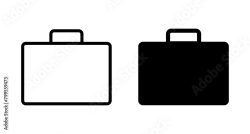 Briefcase icon vector isolated on white background. Briefcase vector icon