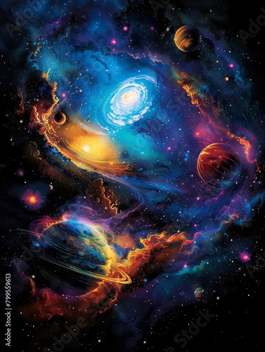Cosmic Journey of Stars, Planets, Nebulas