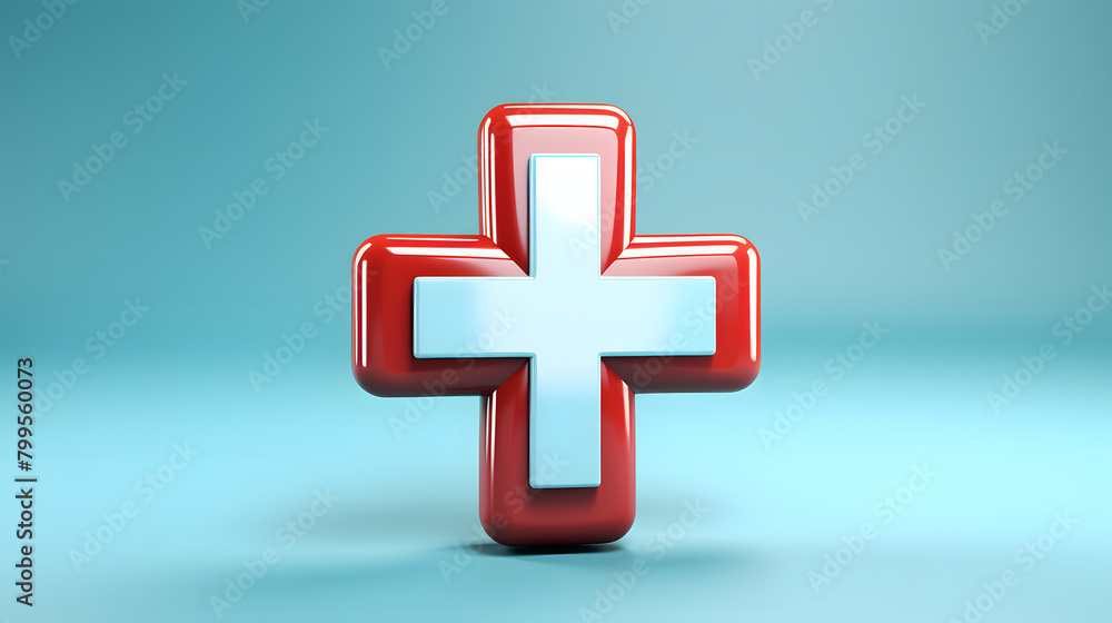 Obraz premium Cross Medic Icon 3d
