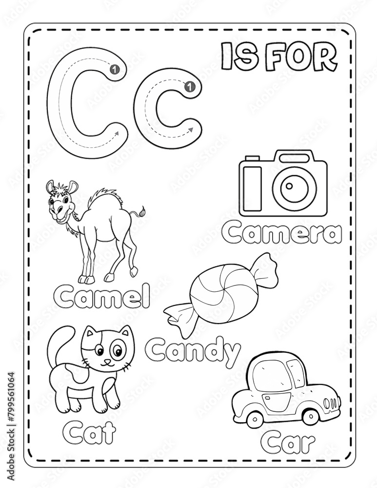 Alphabet C Coloring Pages,ABC Alphabet C Coloring Pages for Kids
