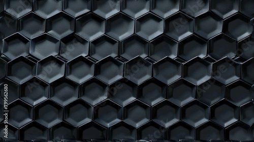Regal Symmetry: A Luxurious Black and Gold Wall Featuring a Mesmerizing Hexagonal Pattern