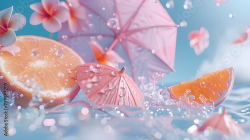 plash of Citrus – Summer Refreshment Delight Generative AI © ohssong