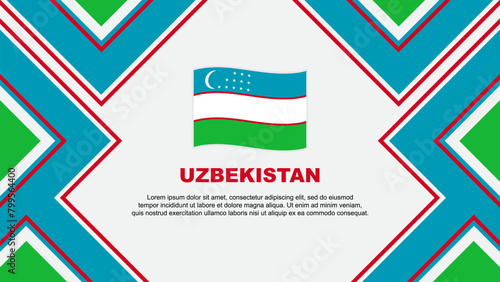 Uzbekistan Flag Abstract Background Design Template. Uzbekistan Independence Day Banner Wallpaper Vector Illustration. Uzbekistan Vector