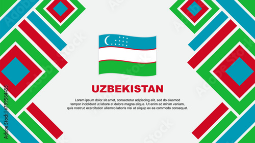 Uzbekistan Flag Abstract Background Design Template. Uzbekistan Independence Day Banner Wallpaper Vector Illustration. Uzbekistan
