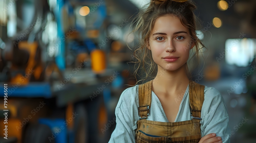 Obraz premium Expert Worker in Industrial Workspace