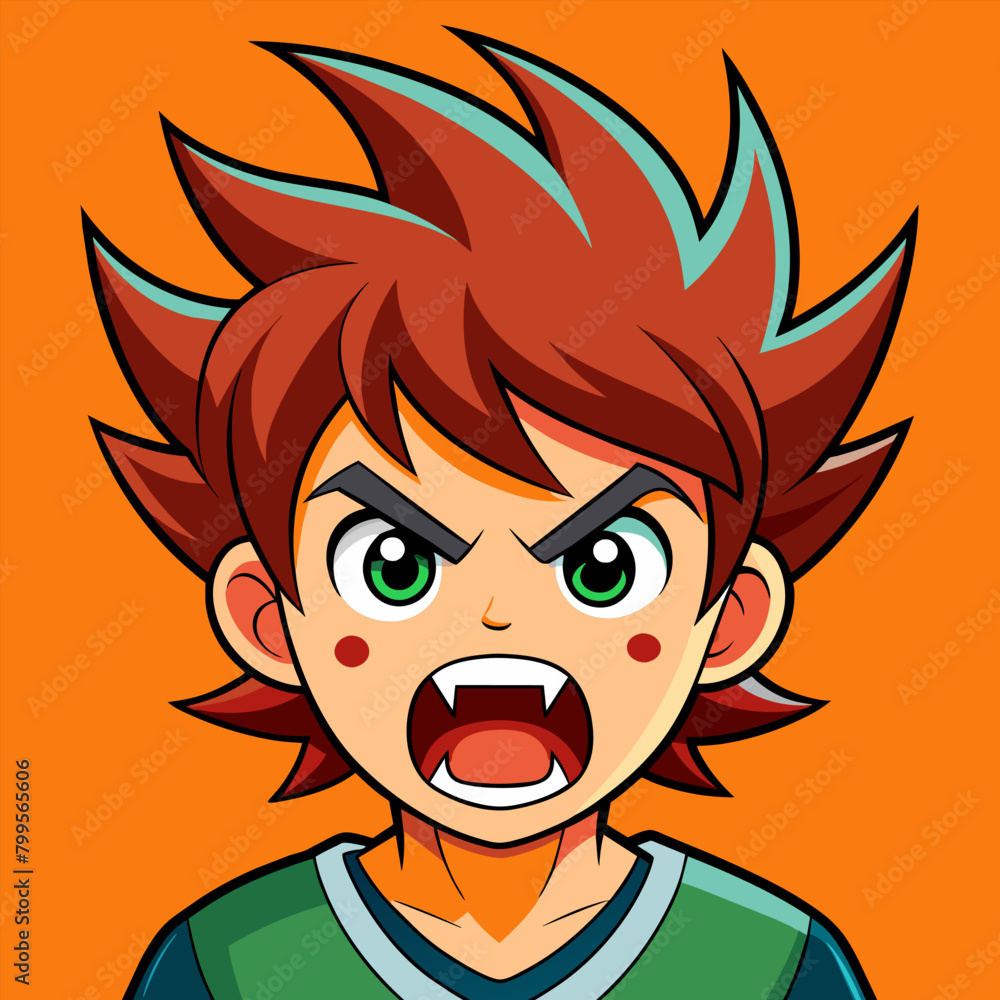 Angry Boy Scream Vector Design