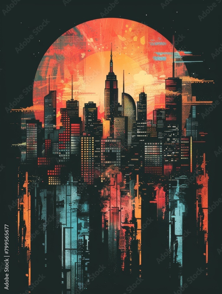 Bold Skyline Graphic Expression