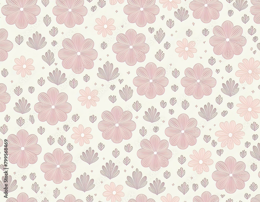 lots of symmetrical repeating identical small pink flower patterns; seamless background lots of symmetrical repeating identical small pink flower patterns; seamless background