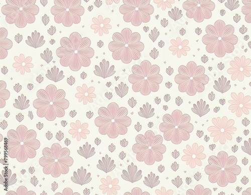 lots of symmetrical repeating identical small pink flower patterns; seamless background