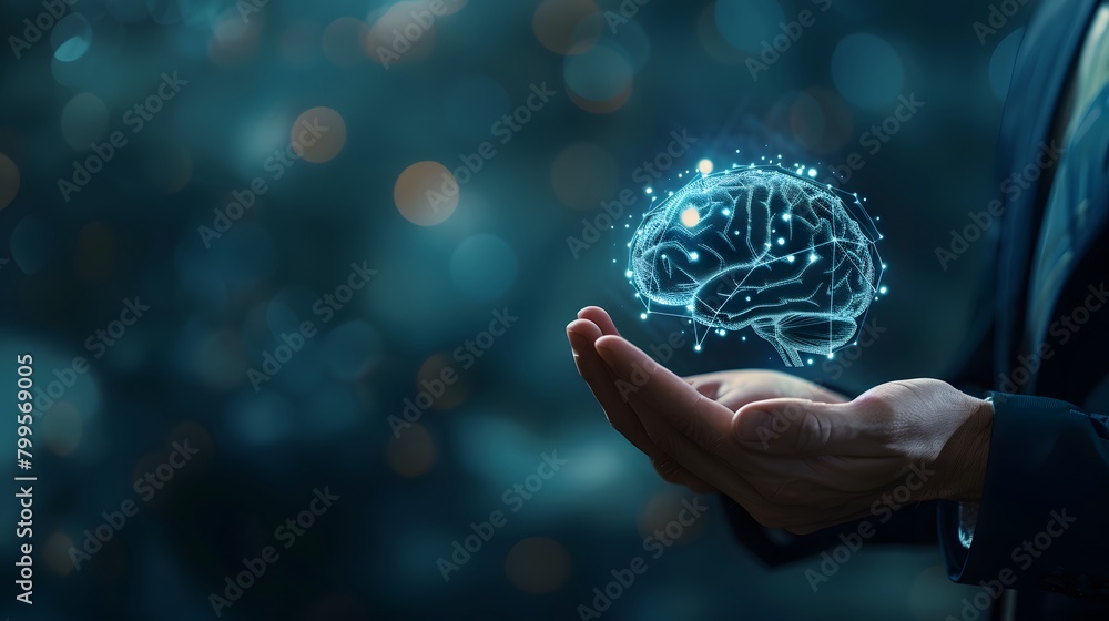 hand touching AI brain hand touching AI brain