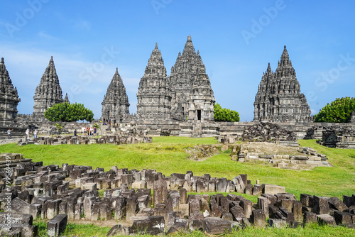 Indonesia, Yogyakarta, April 14, 2024: Prambanan temple Hindu, UNESCO world heritage photo