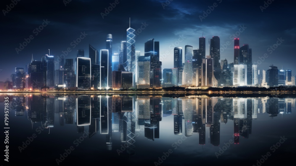 Fototapeta premium Modern skyscrapers ，graphic perspective of buildings，contrast composition