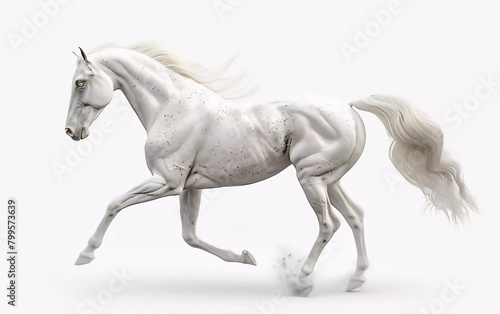 very beautiful fantasy horse isolated on white 3d illustration