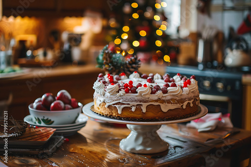 christmas sweet dessert festive cake, holidays bakery homemade