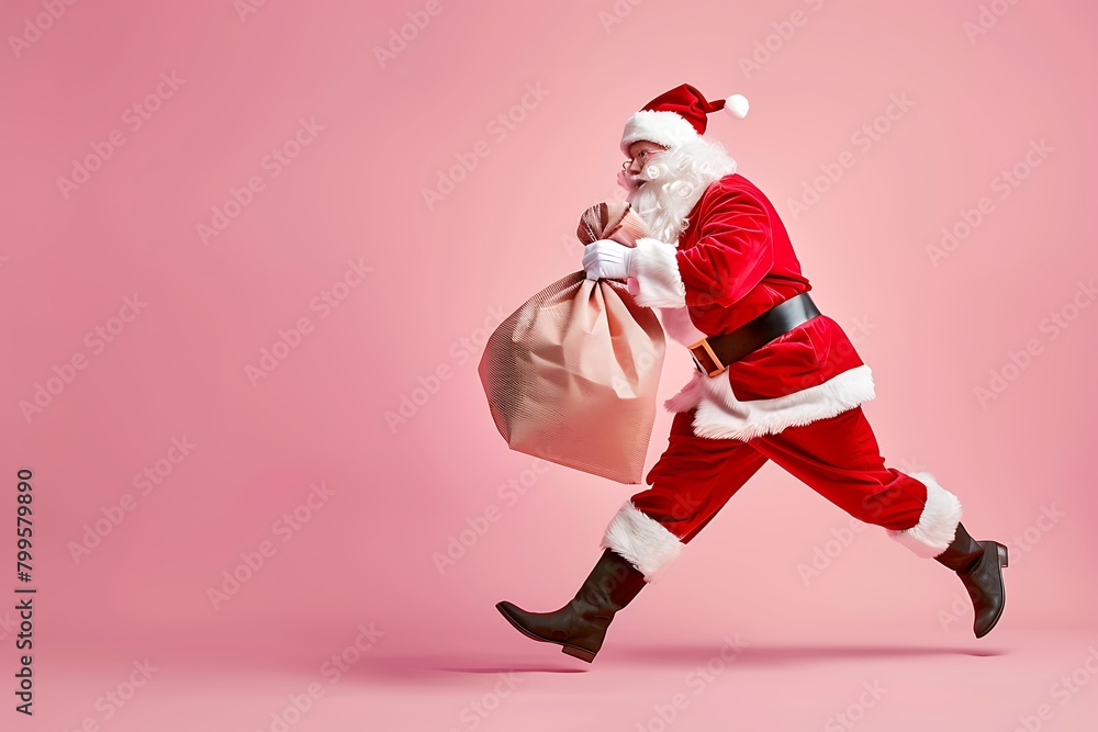 running santa claus running santa claus