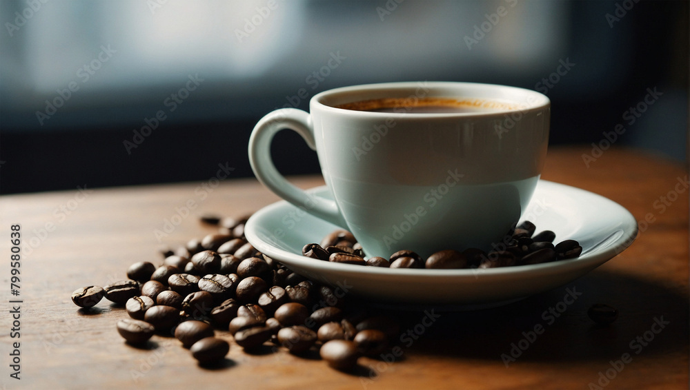 Coffee cup and coffee beans Coffee cup and coffee beans
