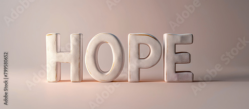 Hope Letters on Neutral White Background