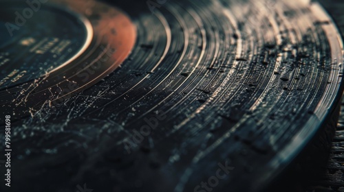 Time-Weathered Vinyl: A Scratchy and Dusty Record, Echoing the Nostalgia of Bygone Eras photo