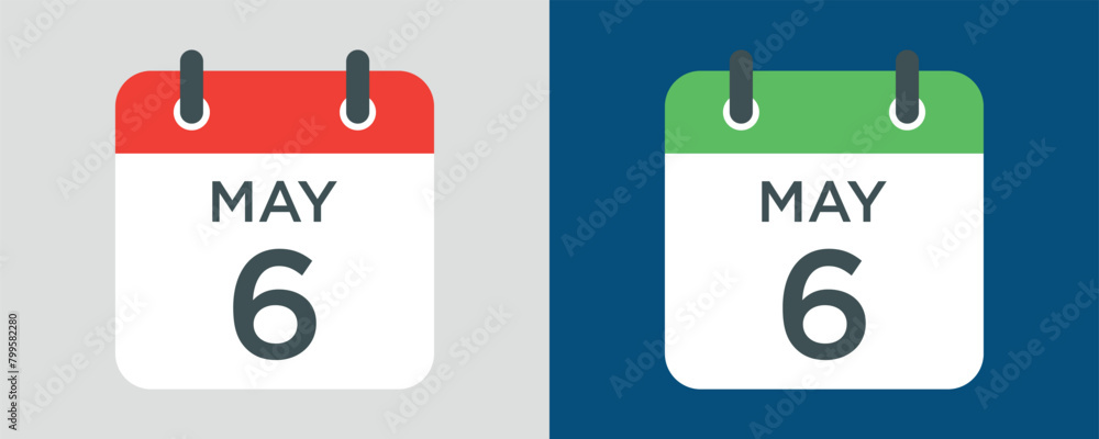 calendar - May 6 icon illustration isolated vector sign symbol calendar - May 6 icon illustration isolated vector sign symbol