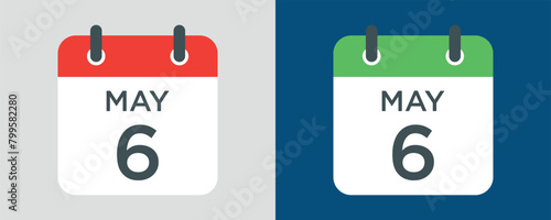 calendar - May 6 icon illustration isolated vector sign symbol