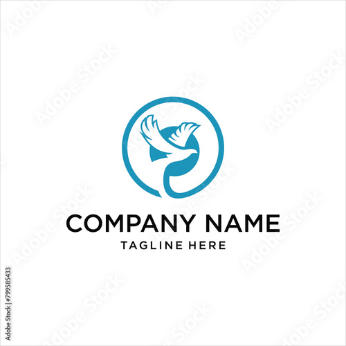 creative dove circle logo. Simple dove circle modern logo concept, design inspiration, vector