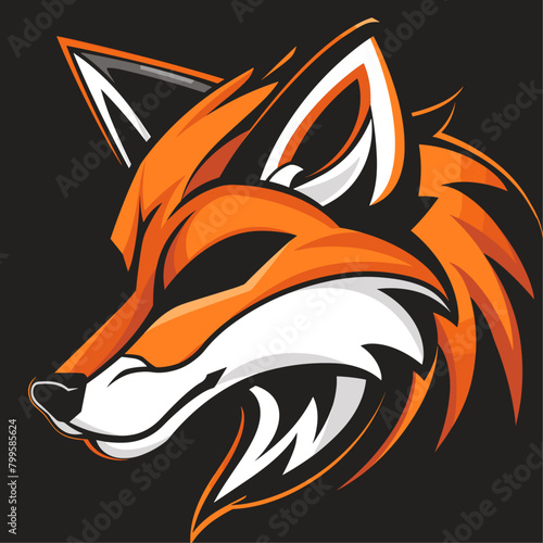 close-up portrait of a fox's head, with bright eyes and a pointy snout