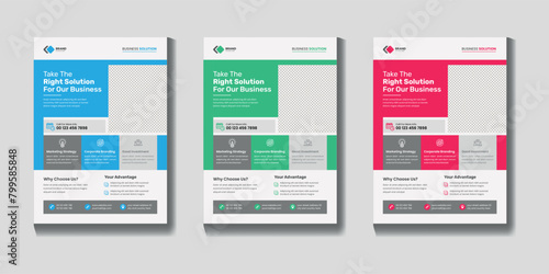 Creative corporate business flyer design set brochure poster advertise book cover template