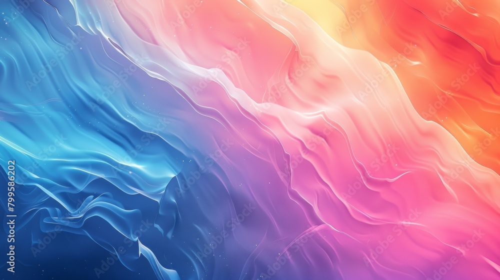 Chromatic Surge: A Shimmering Blue and Orange Wave with a Metallic Luster Chromatic Surge: A Shimmering Blue and Orange Wave with a Metallic Luster