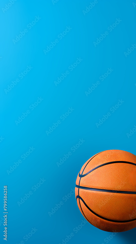 Fototapeta premium basketball on blue background