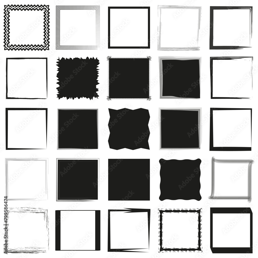 Frame variety set. Diverse borders Vector collection. Classic to modern designs. Frame variety set. Diverse borders Vector collection. Classic to modern designs.