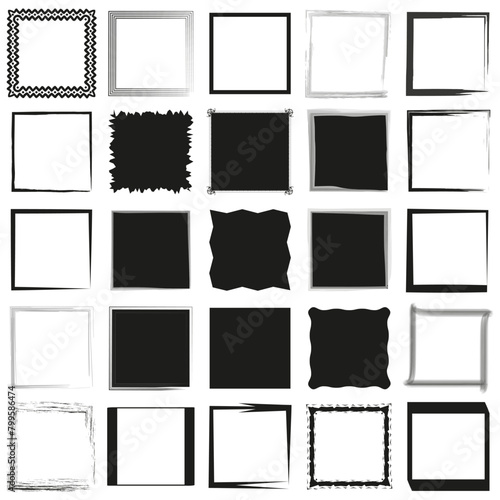 Frame variety set. Diverse borders Vector collection. Classic to modern designs.