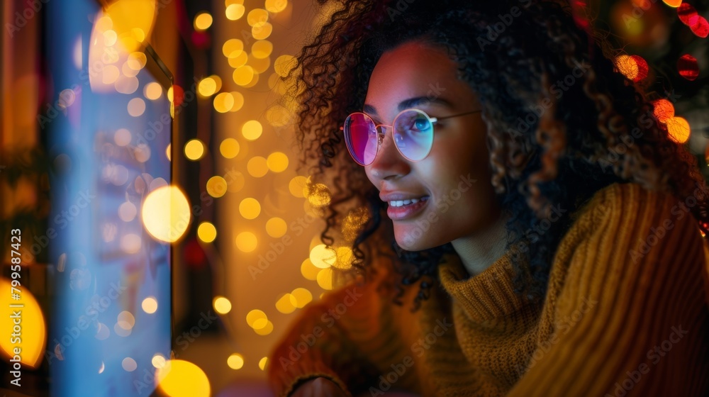 A woman browsing a website full of activities and events specifically designed for those participating in Dry January. A woman browsing a website full of activities and events specifically designed for those participating in Dry January.