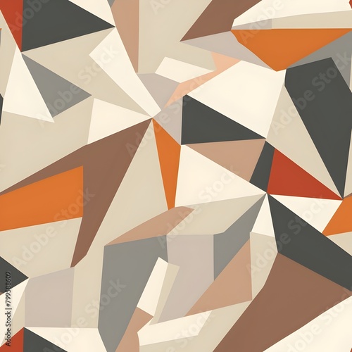 Simplistic Overlapping Geometric Patterns in Earthy Color Palette for Modern Interior Design and Textile Background description This image showcases