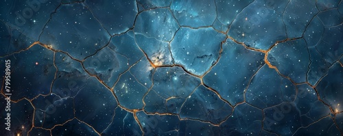 Constellation Cracks, Cracks form patterns resembling constellations, connecting to the cosmos