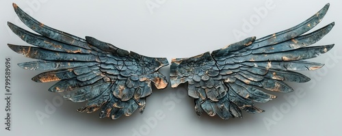 Cracked Wings, Representing loss of freedom, broken dreams, or the inability to fly photo