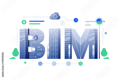 BIM Technology Concept Illustration Banner