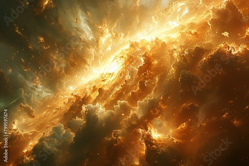 Dramatic cosmic fire clouds in space - An awe-inspiring image of fiery clouds in space, representing the beauty and mystery of the cosmos photo