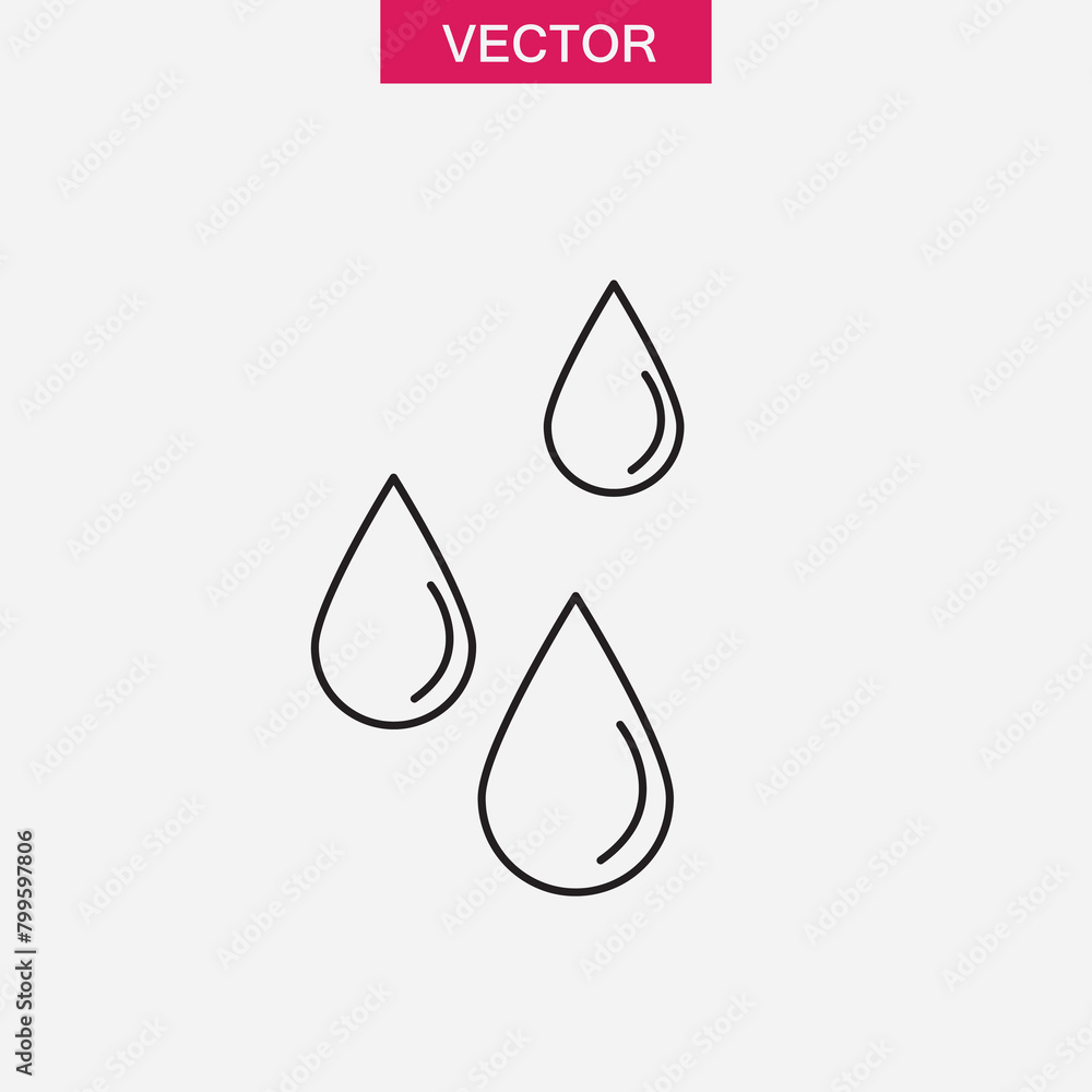 Water Drop outline icon. Rain drops vector simple liner illustration for web and app..eps Water Drop outline icon. Rain drops vector simple liner illustration for web and app..eps